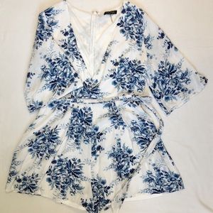 White Floral Romper